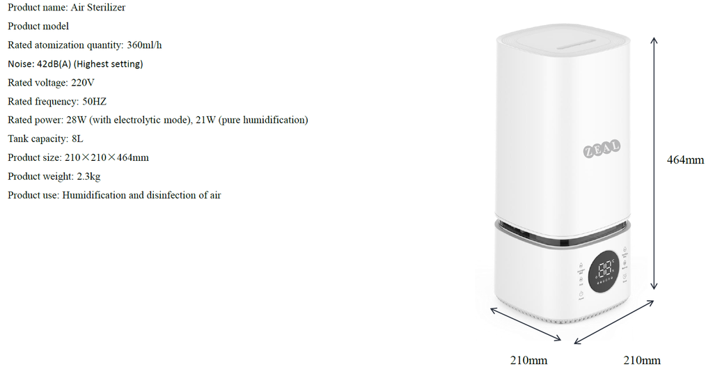 ZEAL Humidifeir + Air Purifier