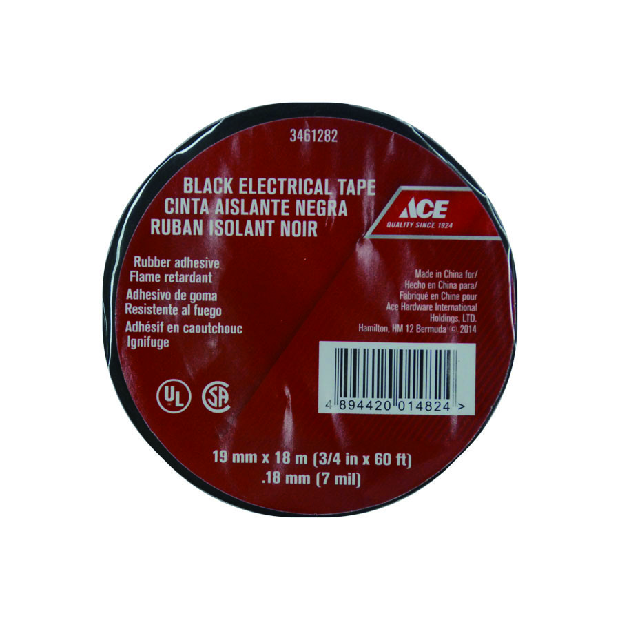 BLACK ELECTRICAL TAPE 3/4 IN X 60 FT