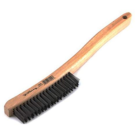 CURVED HANDLE WIRE BRUSH 13 3/4IN X 1IN (34.9 L Polyethylene Black.