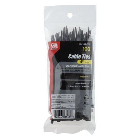 TIES CABLE 4" BLK 100PK.
