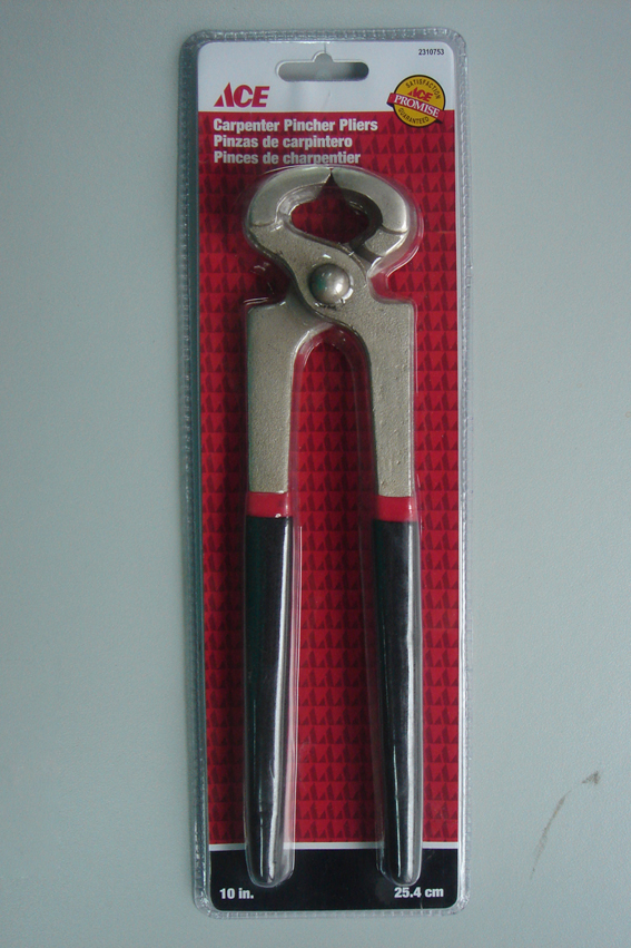 CARPENTER PINCER 10IN (25CM) VINYL GRIP ACE