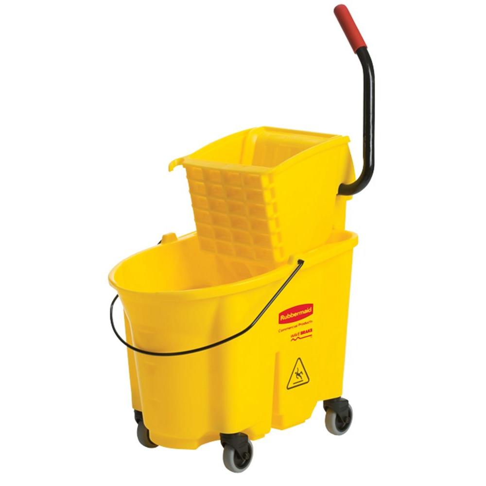 Rubbermaid WaveBrake 35 Qt. Plastic Mop Bucket with Wringer