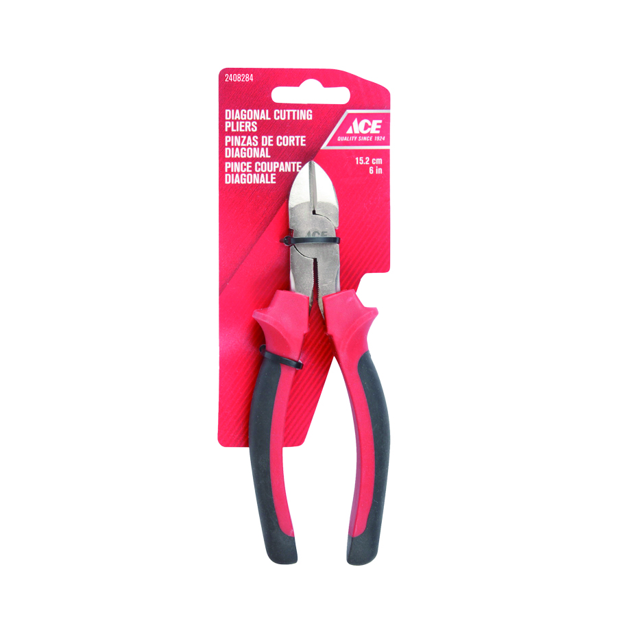 DIAGONAL CUTTING PLIERS 15CM (6IN), TPR GRIP HANDLE ACE