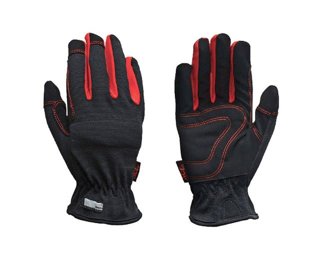 Unisex Indoor/Outdoor Synthetic Leather Heavy Duty Gloves Black L 1 pair Cancel