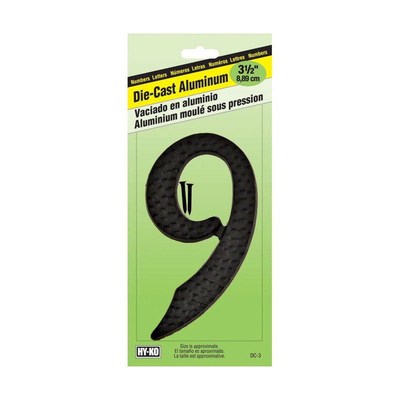 NUMBER HOUSE #9 BLK 3.5"