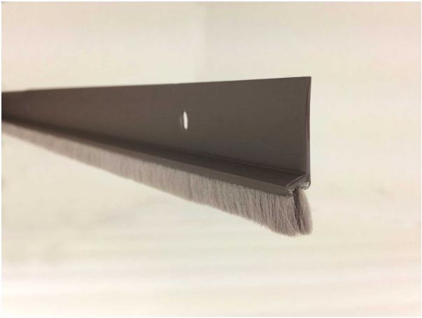 DOOR BOTTOM 3.3FT (1M) PVC RUBBER SELF ADHESIVE WITH PILE BROWN ACE