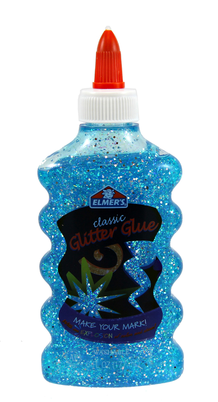6OZ GLITTER GLUE BLUE 18PK/100