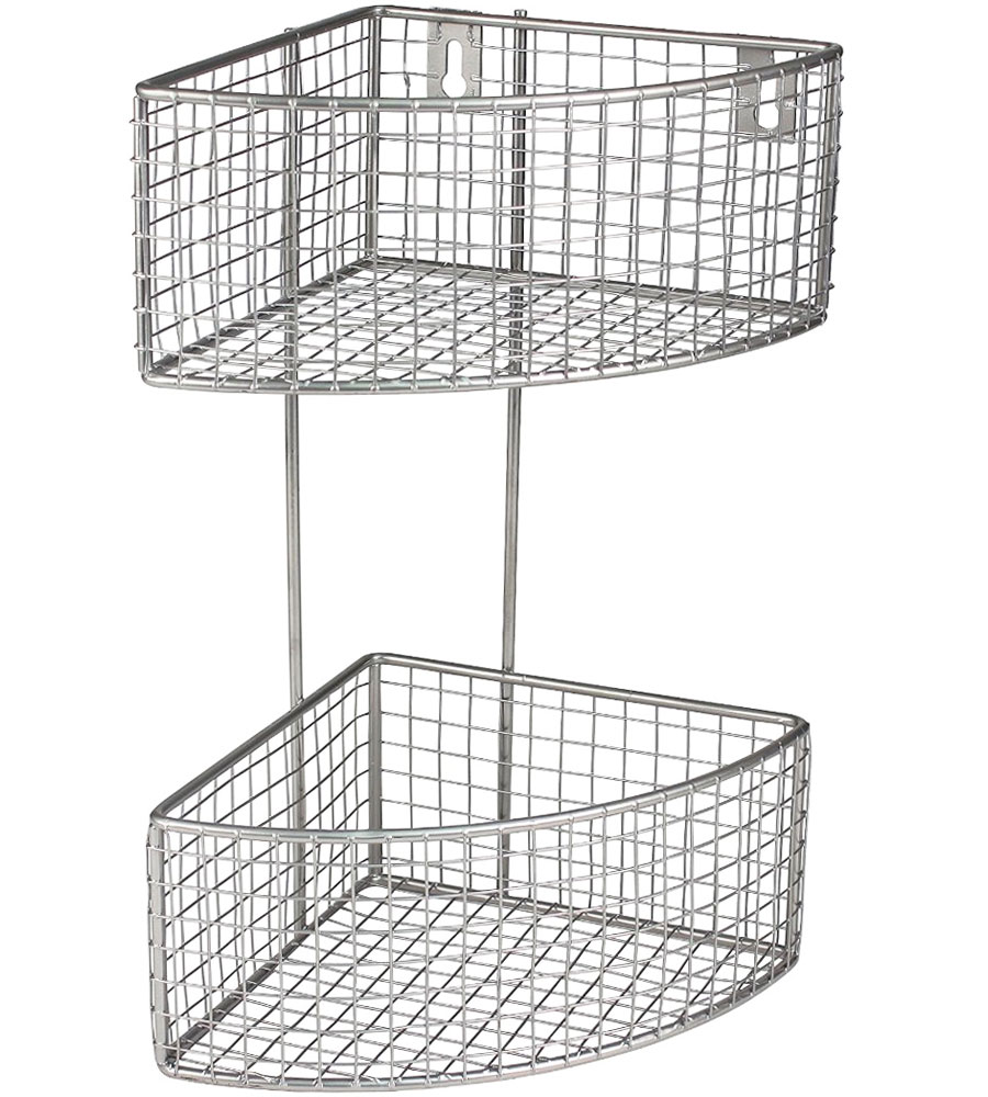 Spectrum 14 in. H x 10.25 in. W x 7.5 in. L Silver Basket