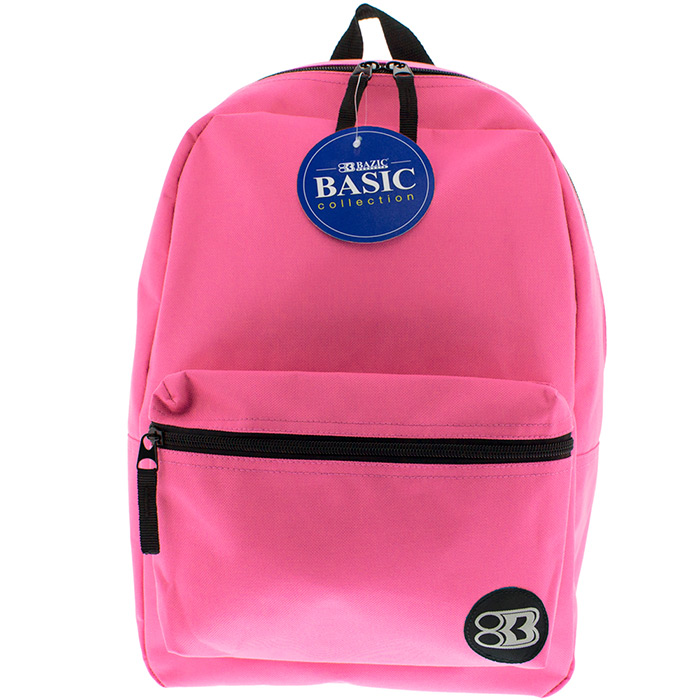 BAZIC 16" FUCHSIA BASIC BACKPACK.