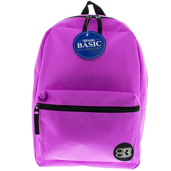 BAZIC 16" PURPLE BASIC BACKPACK.