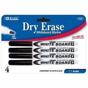 BAZIC BLACK FINE TIP DRY-ERASE MARKER