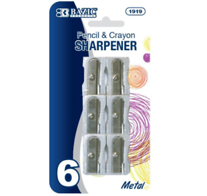 BAZIC SINGLE HOLE METAL PENCIL SHARPENER.