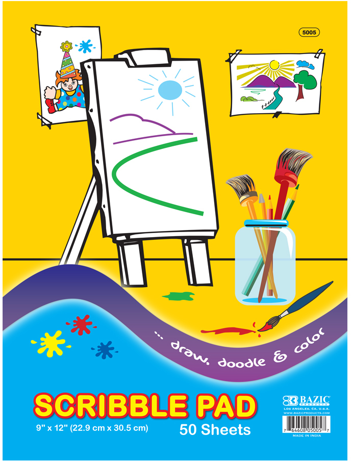 BAZIC 50 CT. 9" X 12" SCRIBBLE PAD