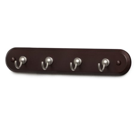 FOUR HOOK KEY RACK WALNUT.
