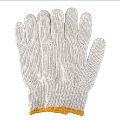 White Cotton Gloves with Knit Wrist-let
