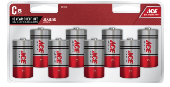 BATTRY ALKLN C PK8 ACE