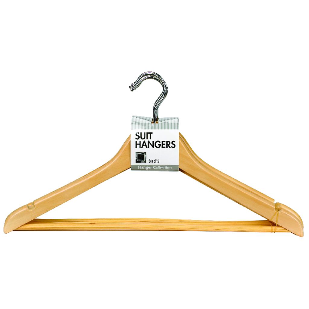 SUIT HANGER WOOD SET5