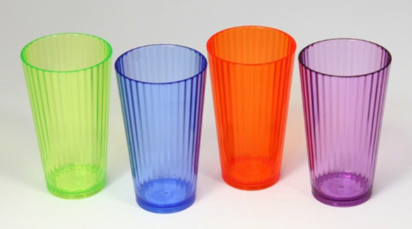 Chef Craft Assorted Plastic Fluted Tumbler.