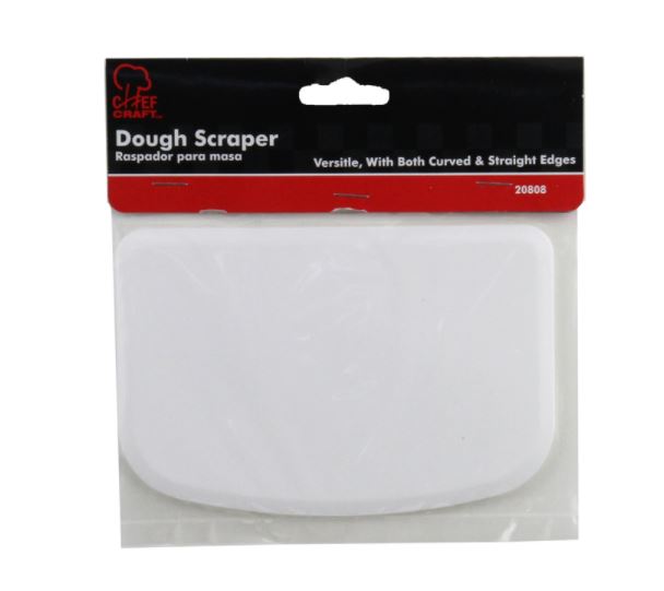 Chef Craft 6.25 in. W x 6 in. L White Plastic Dough Scraper.