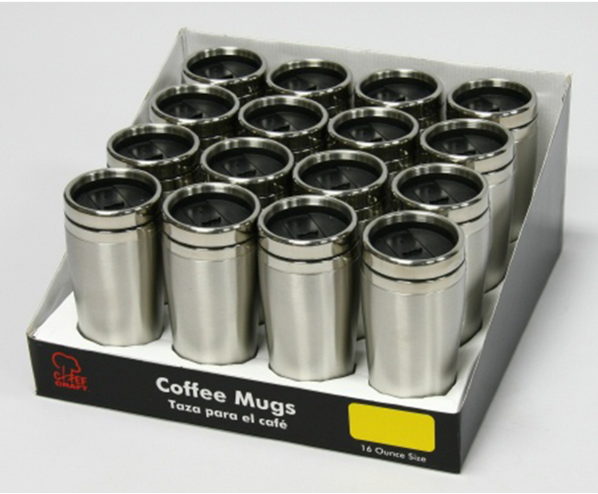 Chef Craft 16 oz oz. Travel Mug Metalic.
