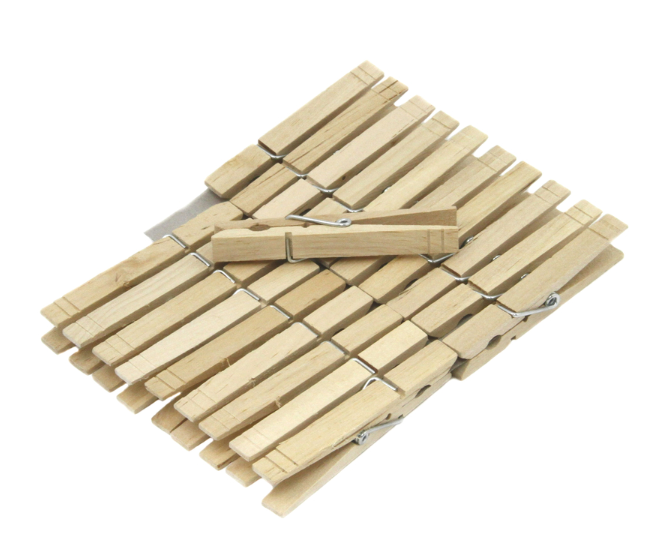 Chef Craft Brown Wood Clothes Pins.