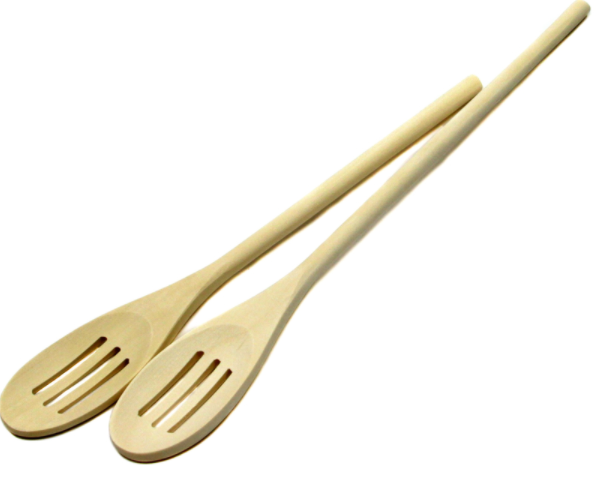 Chef Craft Select Maple Slotted Spoon, 12 and 14 inch 2 piece set, Natural