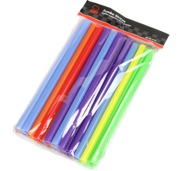 Chef Craft Assorted Plastic Smoothie Straws.