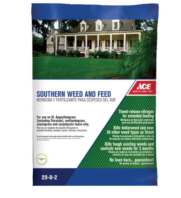 Ace Weed & Feed Lawn Fertilizer For Southern Grasses 5000 sq. ft.