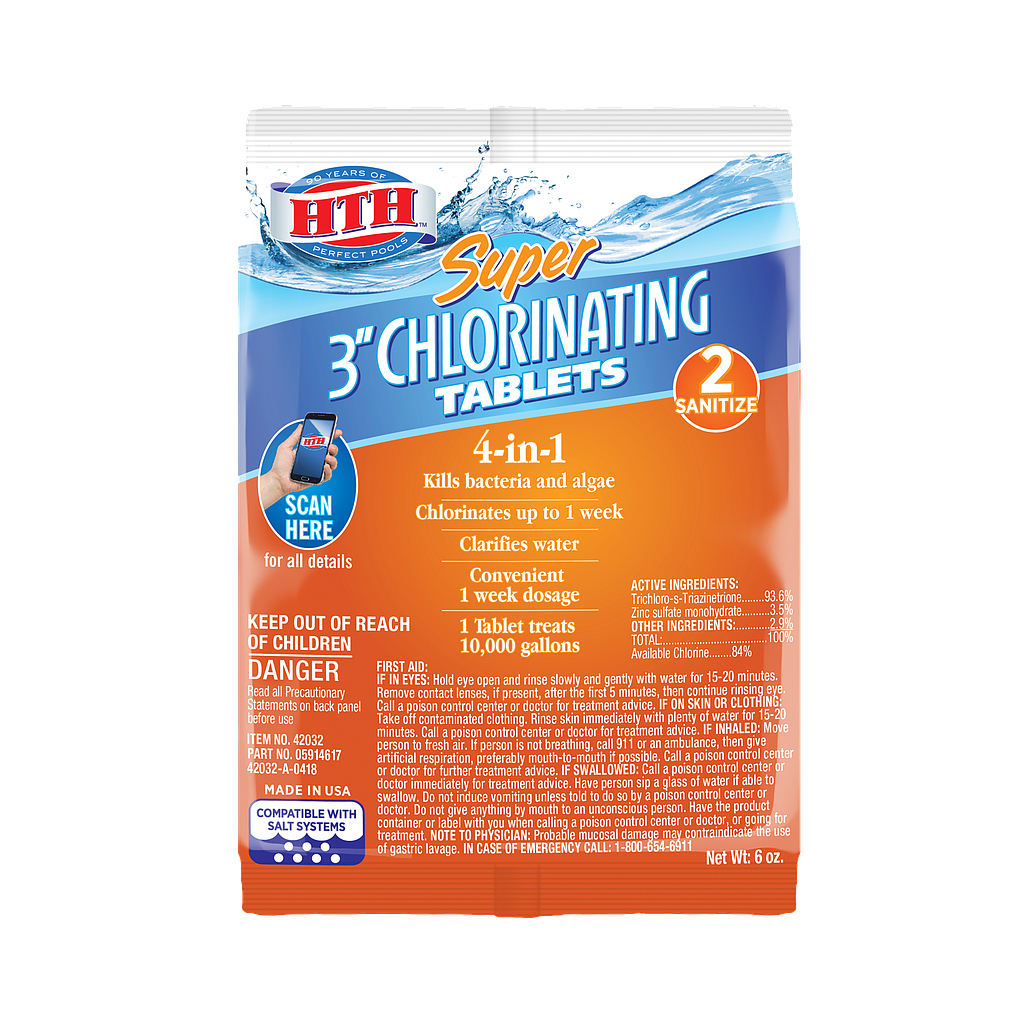 HTH SUPR 3" CHLORTAB 6OZ