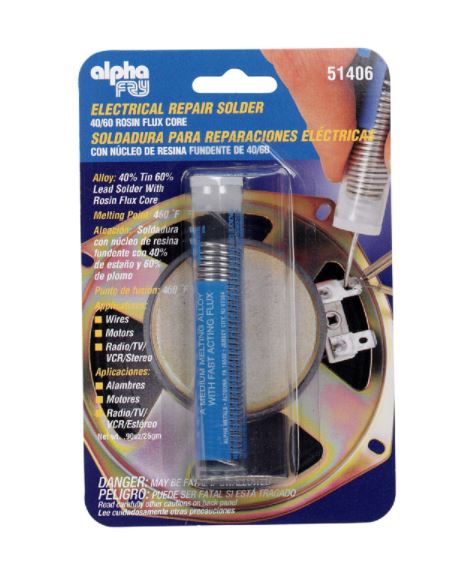 SOLDER 40/60 ROSIN CORE.