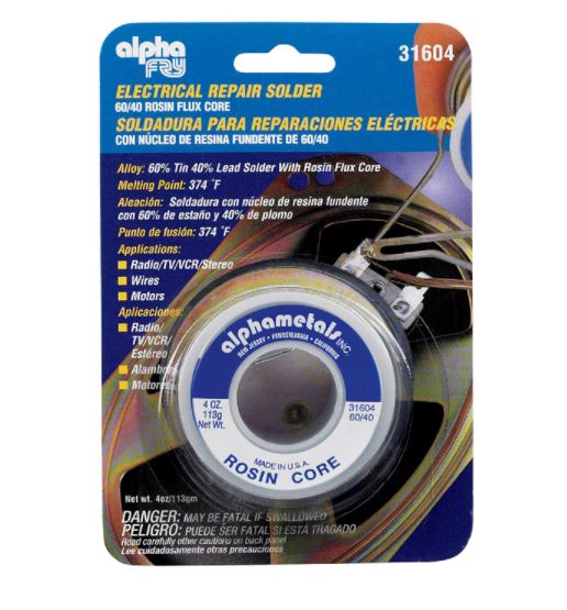 SOLDER ROSIN CORE 60/40.