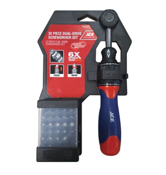 DUAL DR SCRWDR 32PC ACE.
