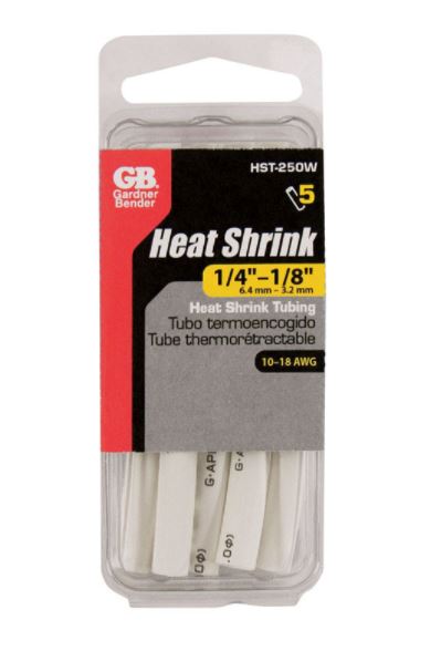 HEAT SHRK TUBE WHT1/4PK5                