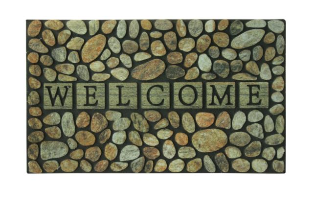 WELCOME CR MAT PEBL18X30.
