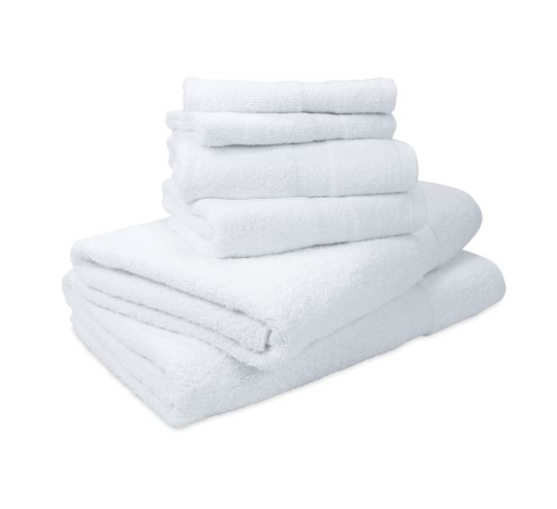 WHITE WASHCLOTH CTN/PLYSTR 13"L