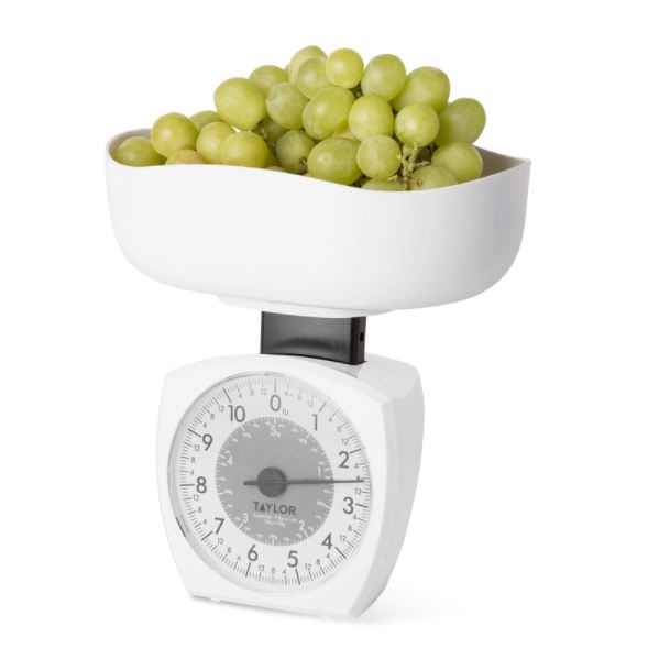 Taylor White Analog Kitchen Scale 11 lb