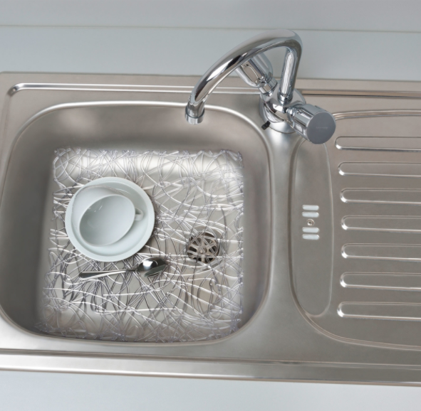 Wenko Cross 12 in. W x 12 in. L Plastic Sink Mat Clear.