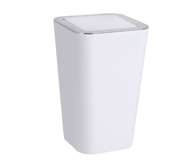 Wenko Candy White Swing Cover Wastebasket,1.6 gal