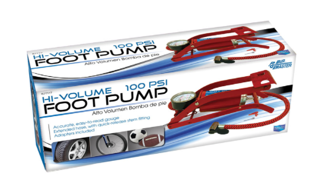 FOOT PUMP STEEL 100PSI                  