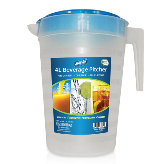 PITCHER 4LTR CLR/BLU