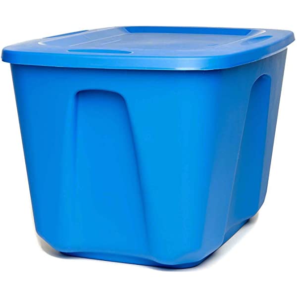 TOTE W/LID BLUE 32GL