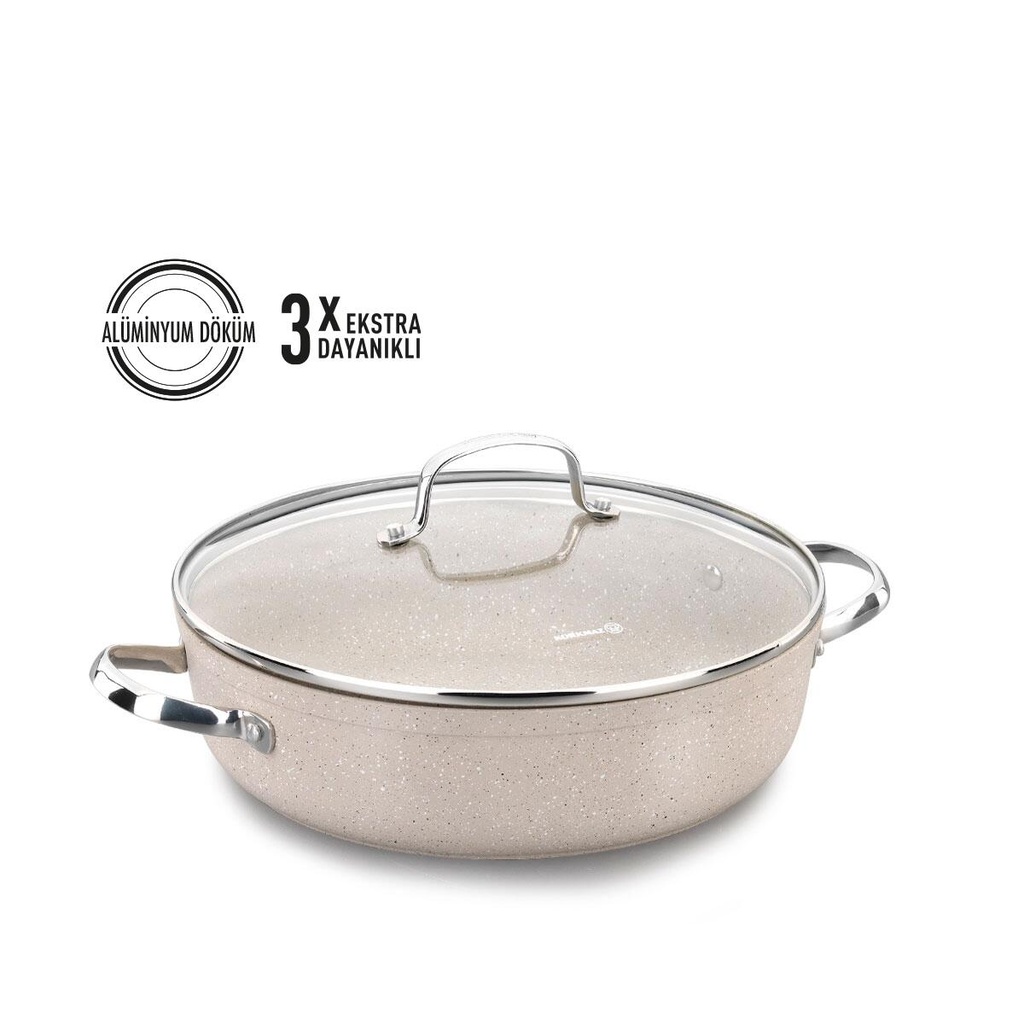 A1263 Granita Alu. Low Casserole 26x7cm / 3.5l.