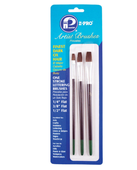 PAINT BRSH ARTIST OX 3PK                
