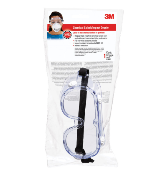 CHEM SPLASH GOGGLES CLR                 