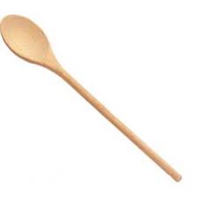 SPOON OVAL WDN 12"l