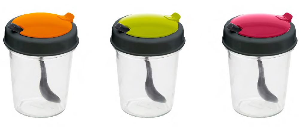 320 cc Conical Spice Jar with Spoon-Combine Colour