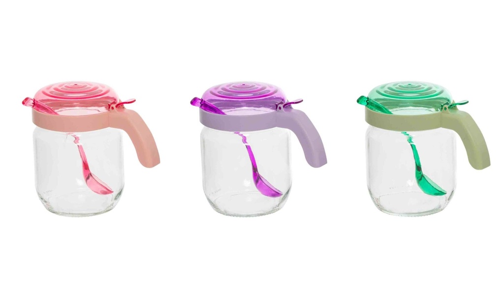 425 cc Spice Jar Set With Spoon-Soft Mix Colour