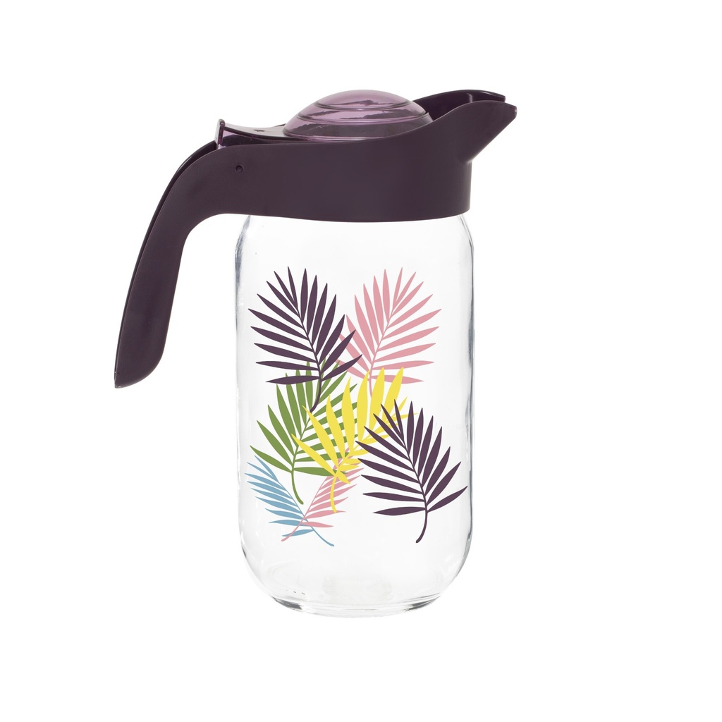 1000 cc Decorated Jug- Purple Leaf Patterned