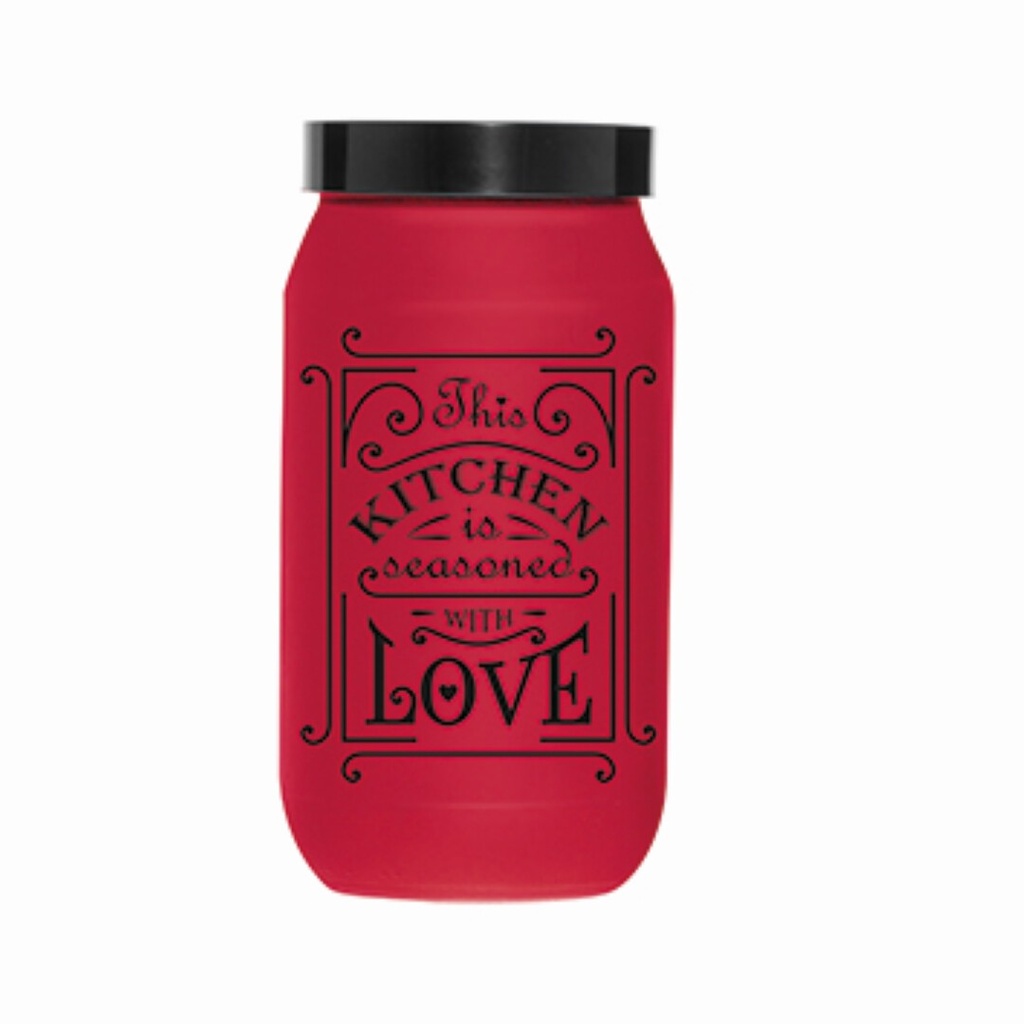 1000 cc Decorated Canister-Mat Red