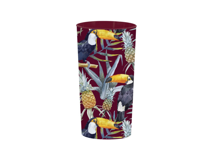 470 cc Patterned Glass-PP-Parrot